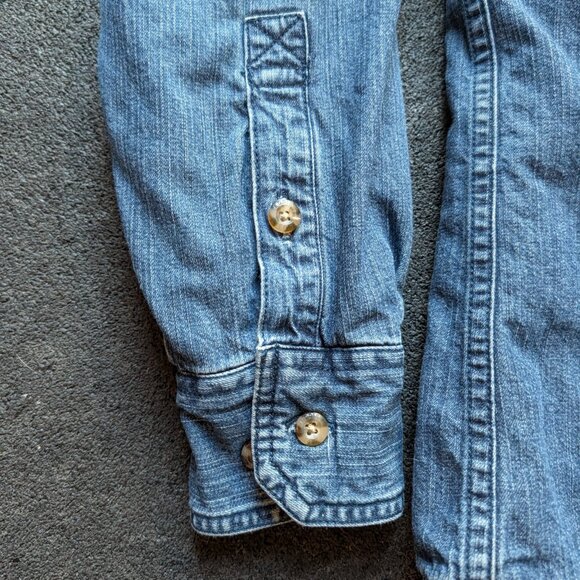 Eddie Bauer Flannel Lined Denim Overshirt - Picture 7 of 8